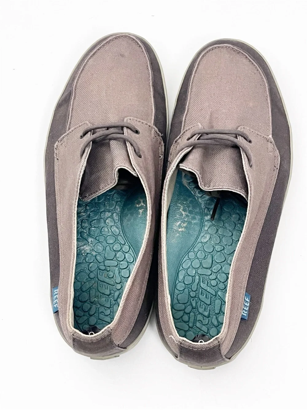 REEF Deckhand Low Brown Lace Up Boat Shoes Size 8 Casual Boating Preppy Neutral